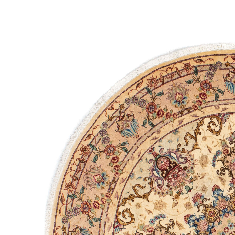 Tapis persan - Tabriz - Royal ronde  - 150 x 150 cm - marron clair