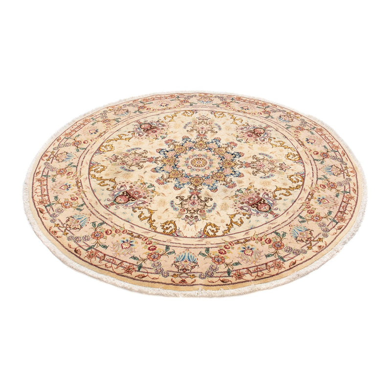Tapis persan - Tabriz - Royal ronde  - 150 x 150 cm - marron clair