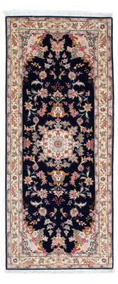 Tapis de couloir Tapis persan - Tabriz - Royal - 198 x 82 cm - bleu foncé