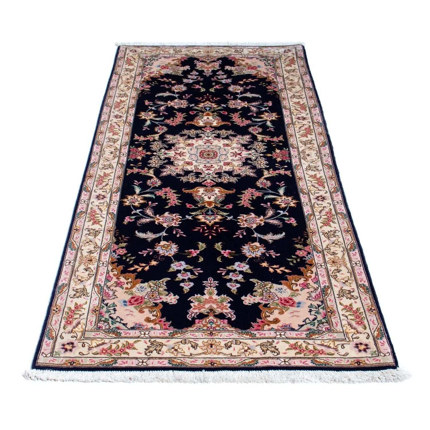 Tapis de couloir Tapis persan - Tabriz - Royal - 198 x 82 cm - bleu foncé