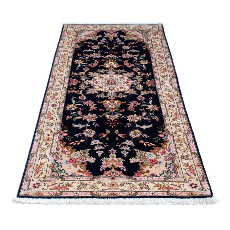 Tapis de couloir Tapis persan - Tabriz - Royal - 198 x 82 cm - bleu foncé