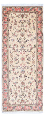 Tapis de couloir Tapis persan - Tabriz - Royal - 200 x 77 cm - beige
