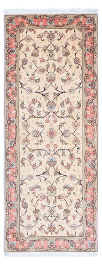 Tapis de couloir Tapis persan - Tabriz - Royal - 200 x 77 cm - beige
