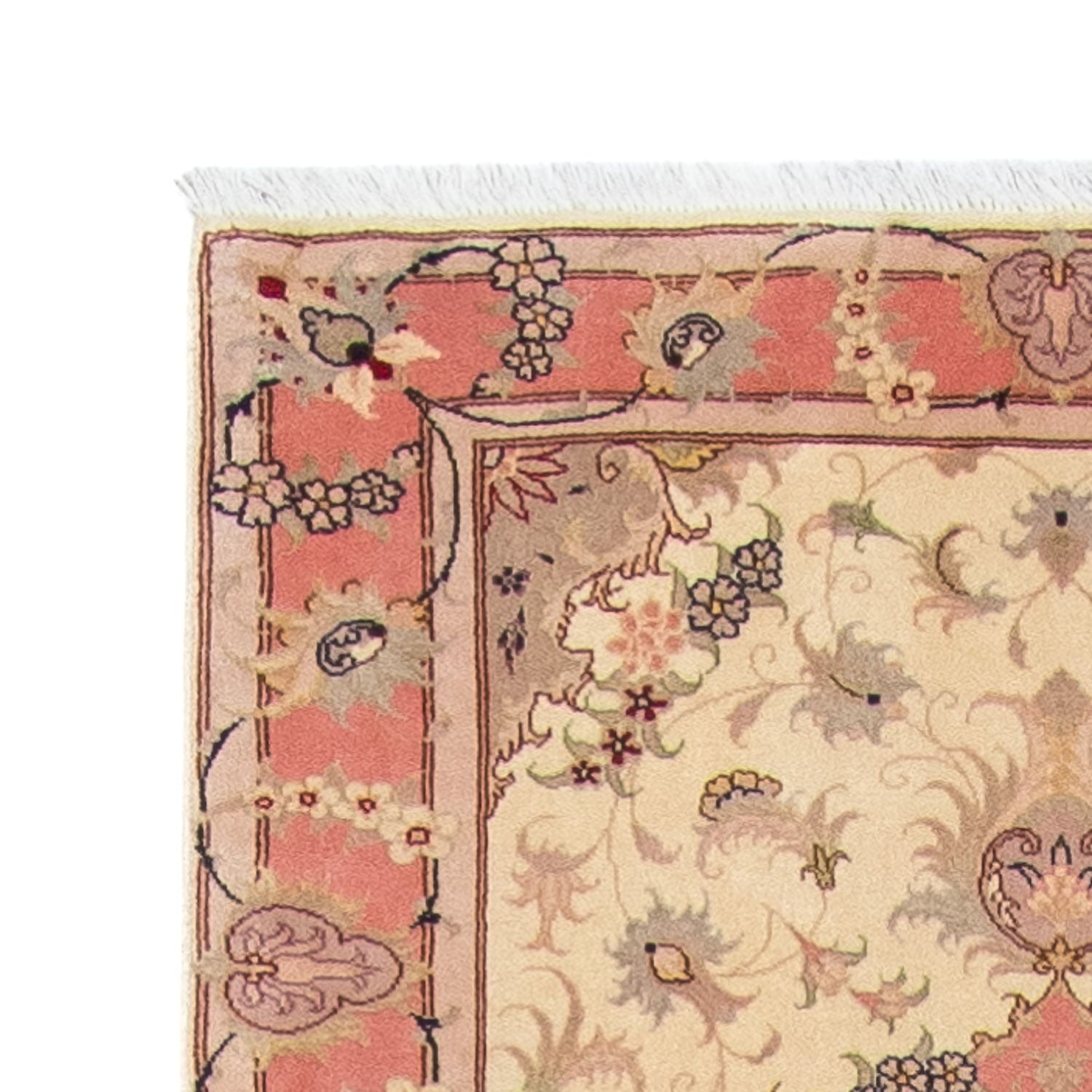 Tapis de couloir Tapis persan - Tabriz - Royal - 410 x 80 cm - beige