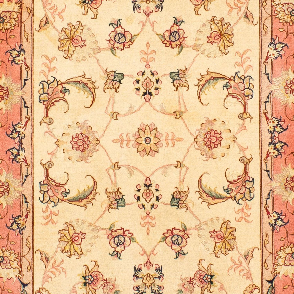 Tapis de couloir Tapis persan - Tabriz - Royal - 290 x 74 cm - beige