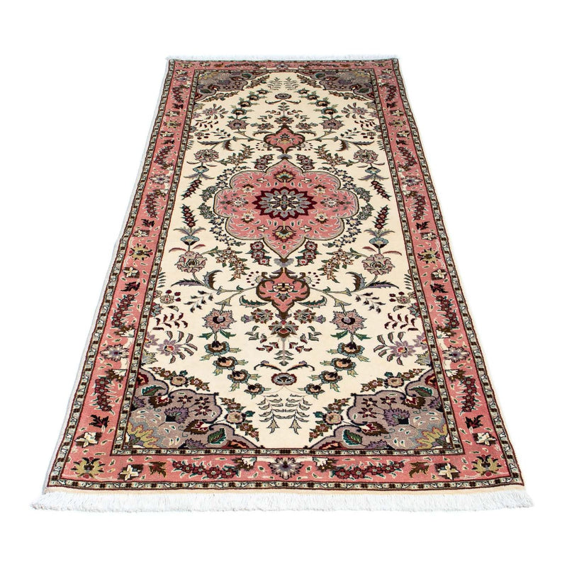 Tapis de couloir Tapis persan - Tabriz - Royal - 202 x 82 cm - beige