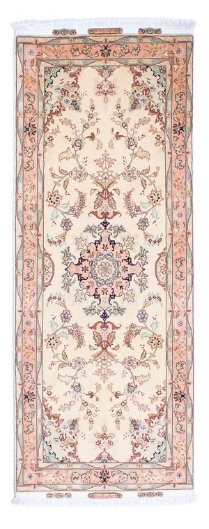 Tapis de couloir Tapis persan - Tabriz - Royal - 212 x 81 cm - beige