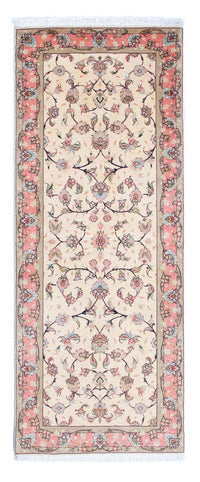 Tapis de couloir Tapis persan - Tabriz - Royal - 202 x 77 cm - beige
