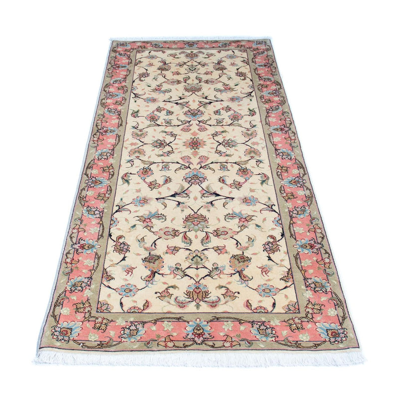 Tapis de couloir Tapis persan - Tabriz - Royal - 202 x 77 cm - beige
