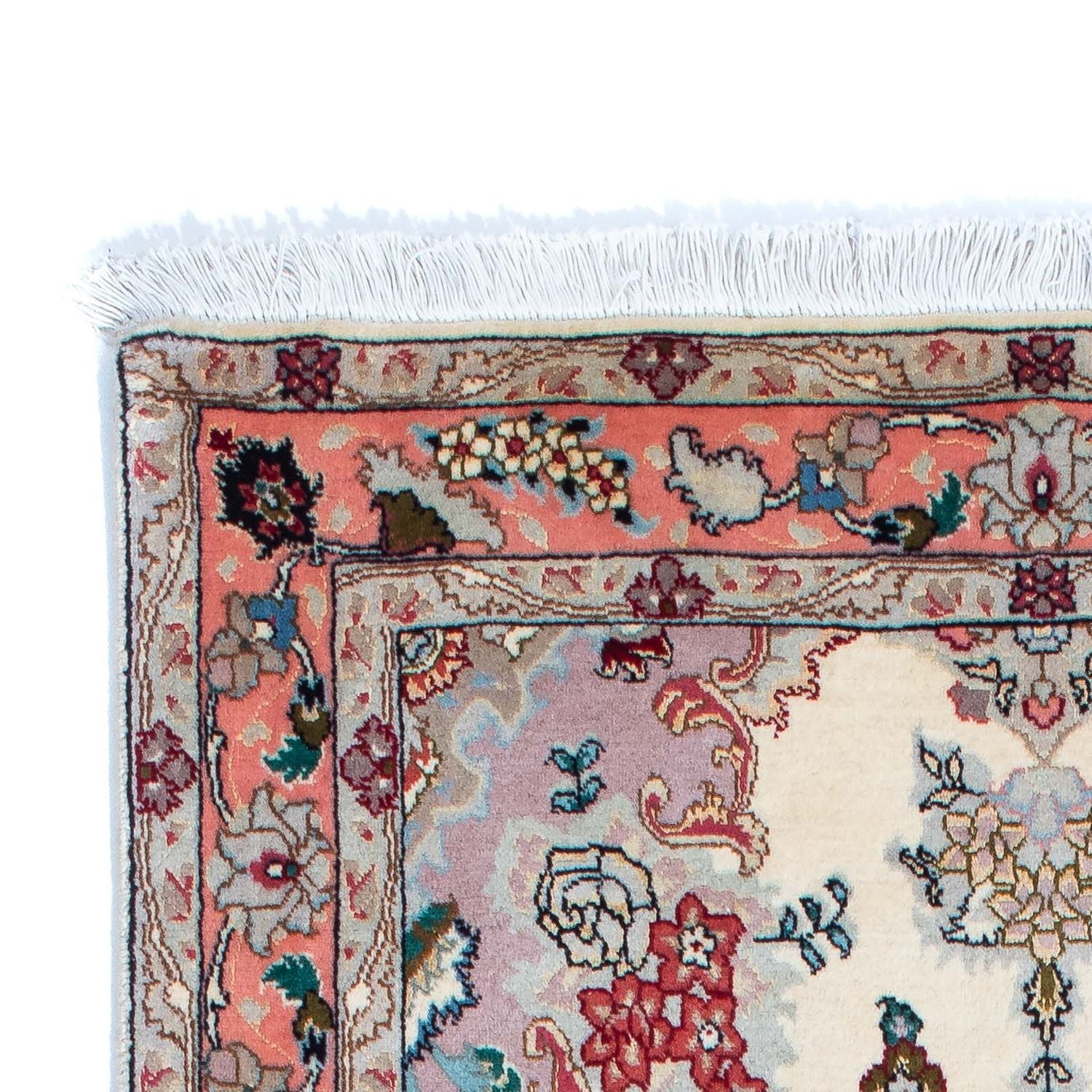 Tapis de couloir Tapis persan - Tabriz - Royal - 205 x 82 cm - beige