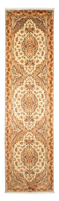 Tapis de couloir Tapis persan - Tabriz - Royal - 314 x 87 cm - beige