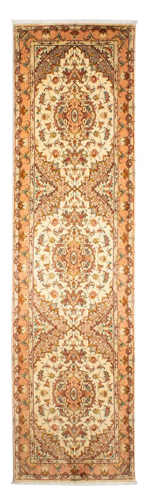 Tapis de couloir Tapis persan - Tabriz - Royal - 314 x 87 cm - beige