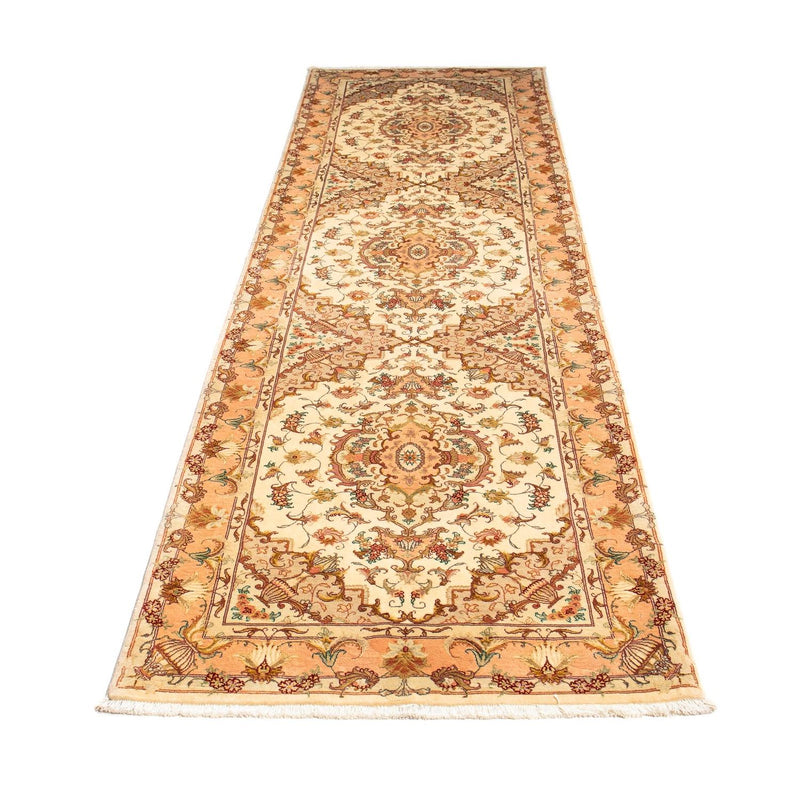 Tapis de couloir Tapis persan - Tabriz - Royal - 314 x 87 cm - beige