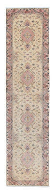 Tapis de couloir Tapis persan - Tabriz - Royal - 397 x 87 cm - beige