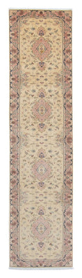 Tapis de couloir Tapis persan - Tabriz - Royal - 397 x 86 cm - beige