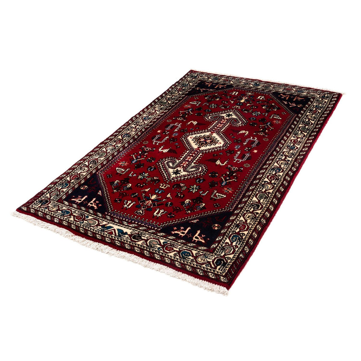 Tapis persan - Nomadic - 163 x 99 cm - rouge foncé