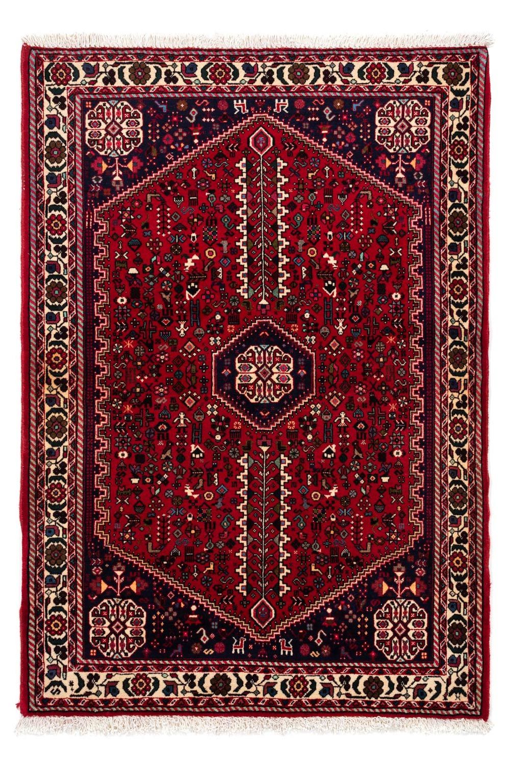 Tapis persan - Nomadic - 149 x 106 cm - rouge foncé