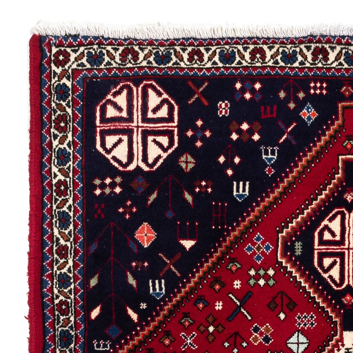 Tapis persan - Nomadic - 145 x 100 cm - rouge foncé