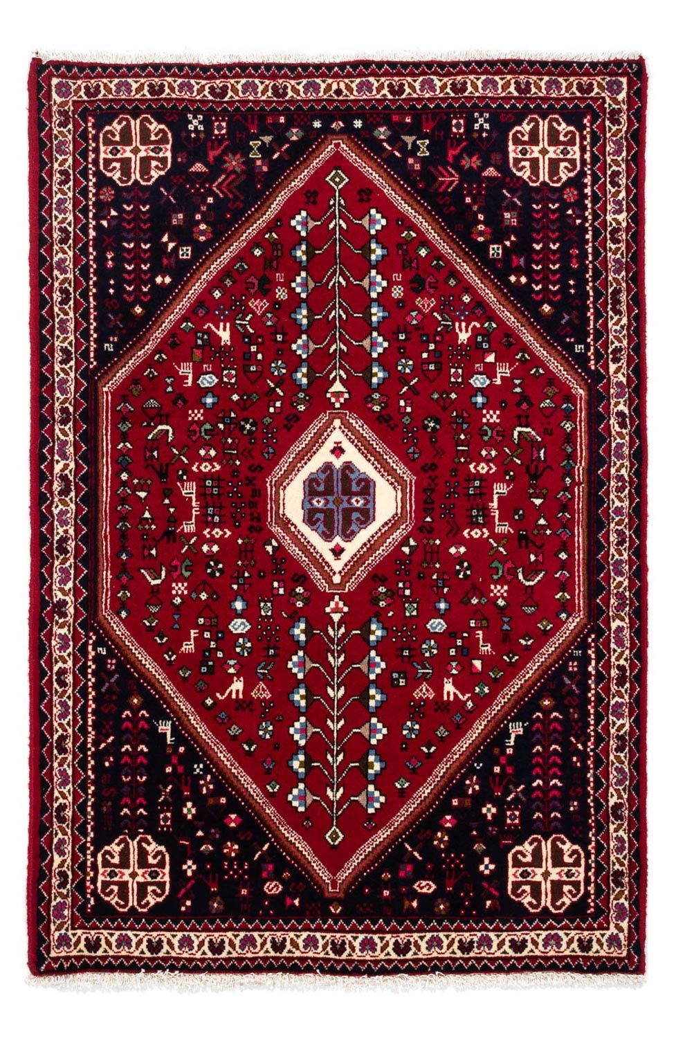 Tapis persan - Nomadic - 150 x 98 cm - rouge foncé