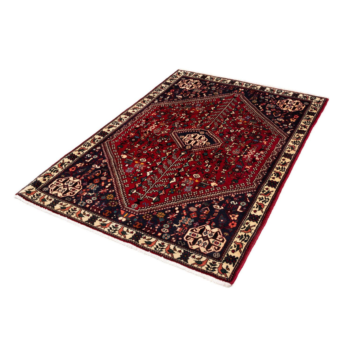 Tapis persan - Nomadic - 154 x 107 cm - rouge foncé