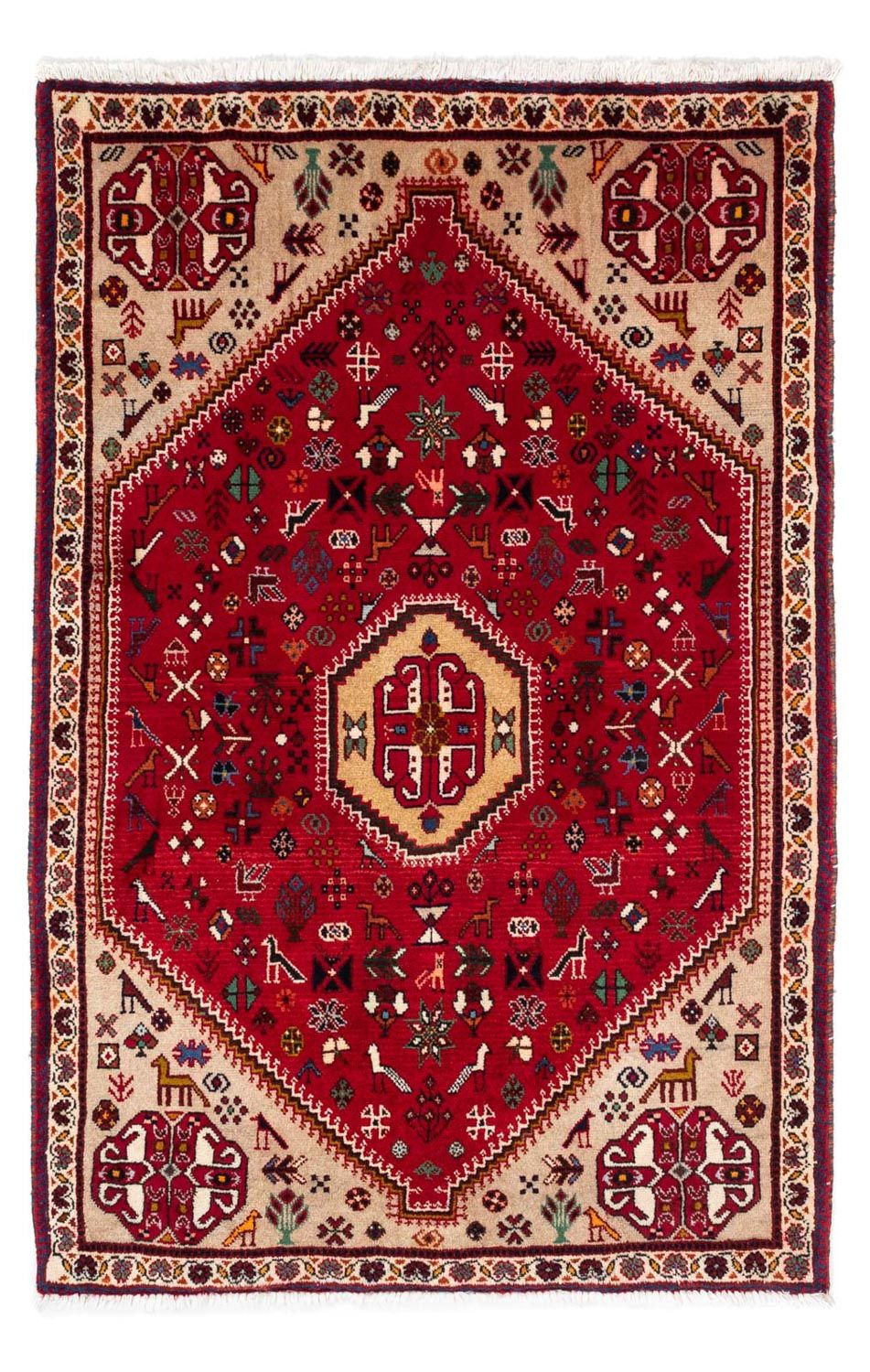 Tapis persan - Nomadic - 161 x 103 cm - rouge foncé