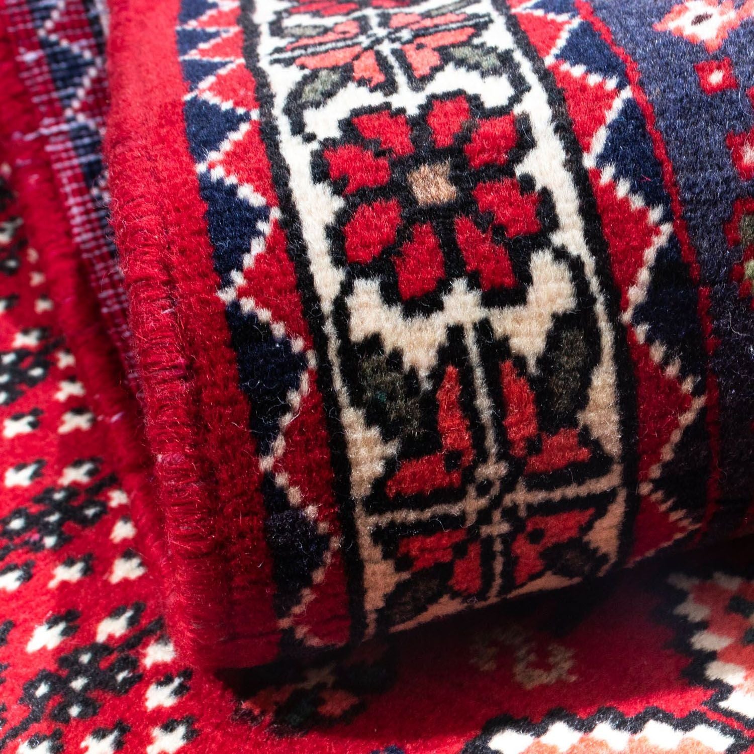 Tapis persan - Nomadic - 144 x 100 cm - rouge foncé