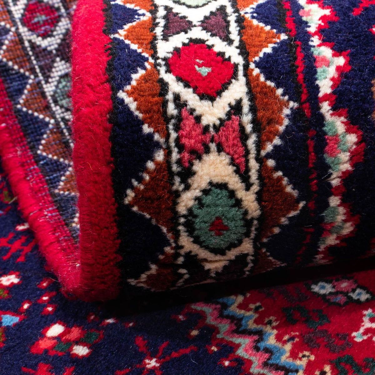 Tapis persan - Nomadic - 148 x 98 cm - rouge foncé