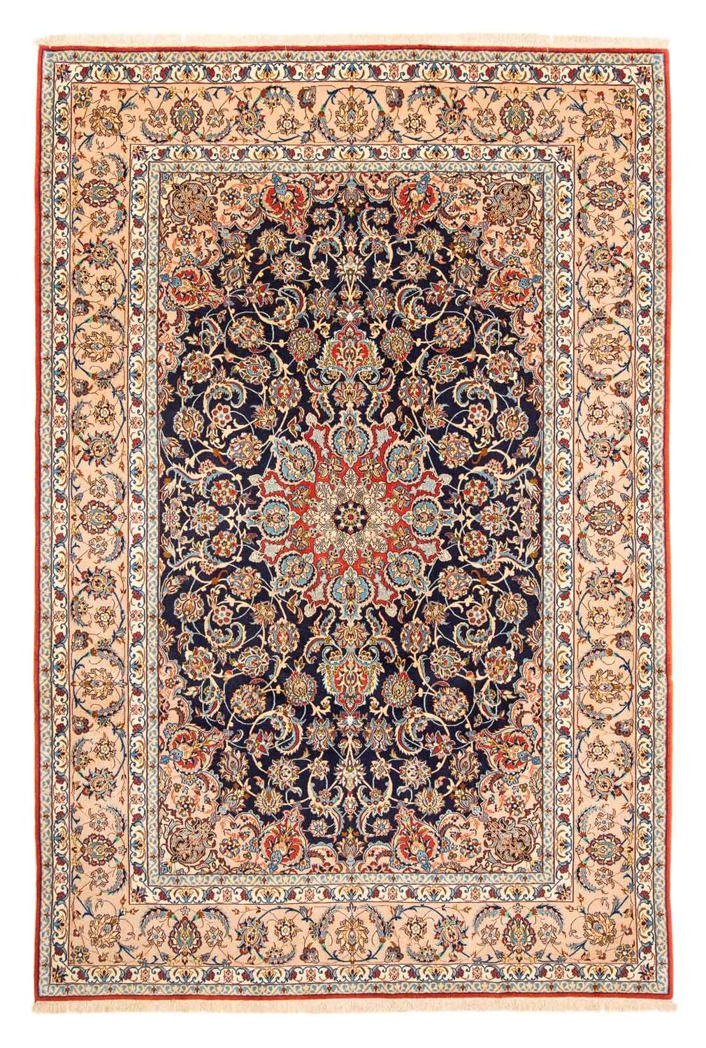 Tapis persan - Isfahan - Premium - 300 x 200 cm - bleu foncé