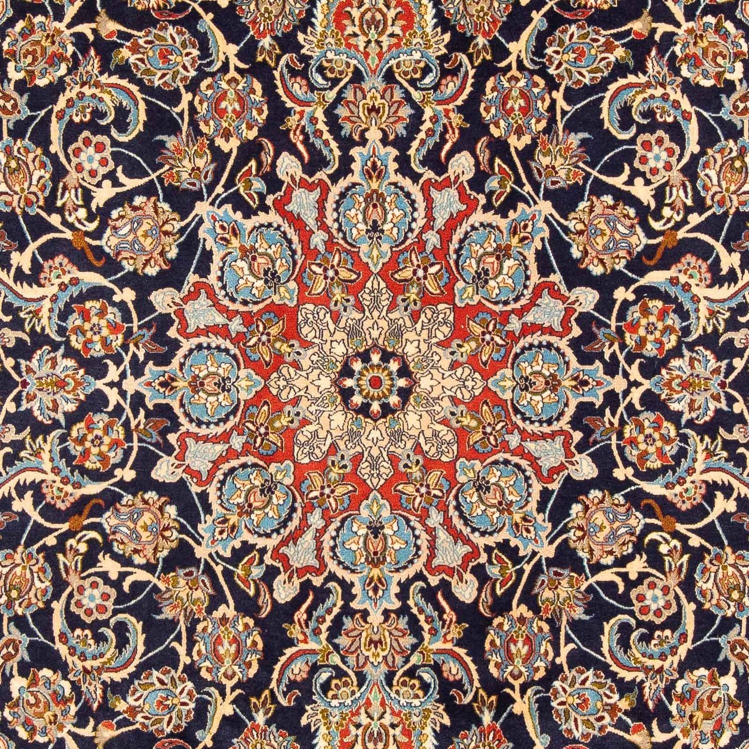 Tapis persan - Isfahan - Premium - 300 x 200 cm - bleu foncé