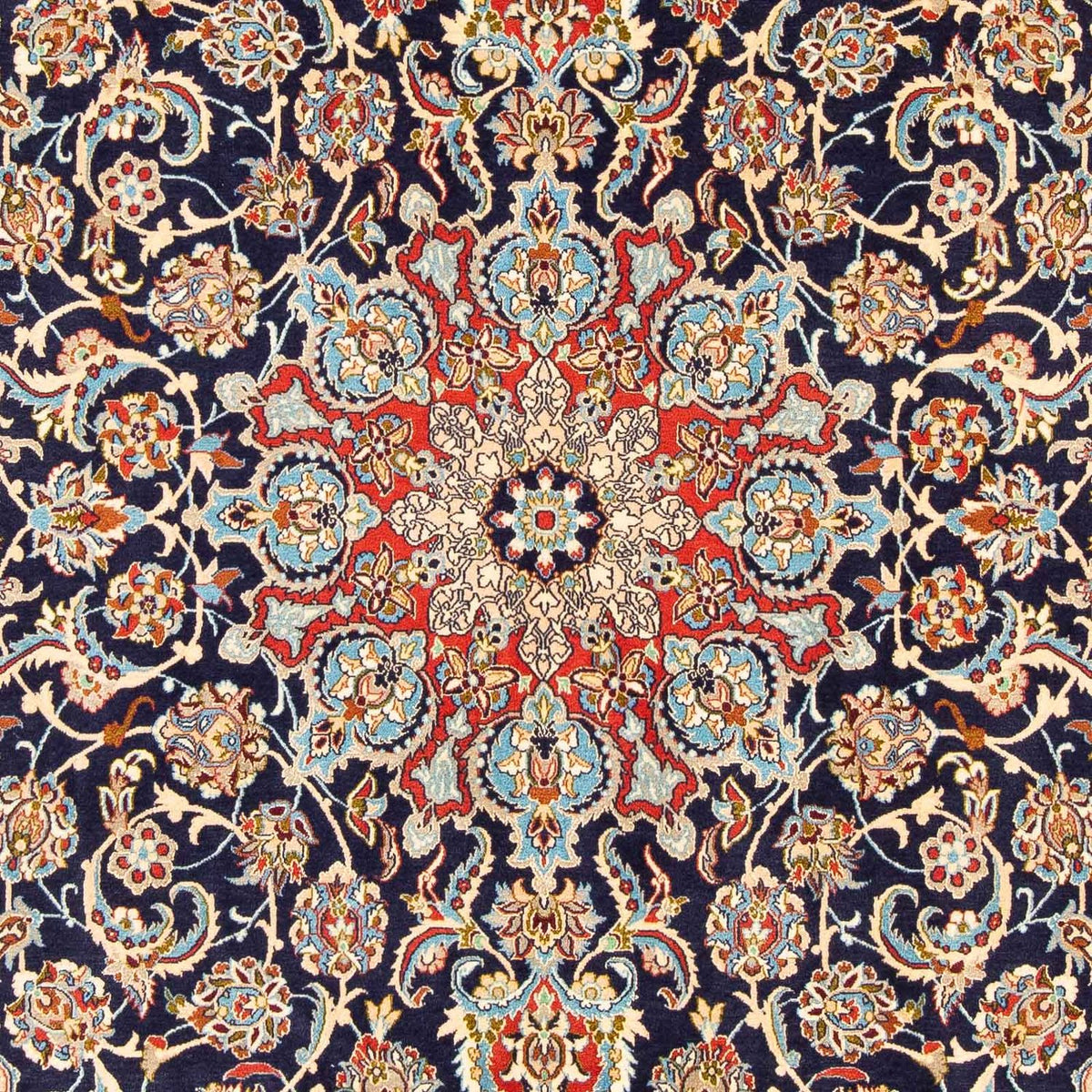 Tapis persan - Isfahan - Premium - 308 x 200 cm - bleu foncé