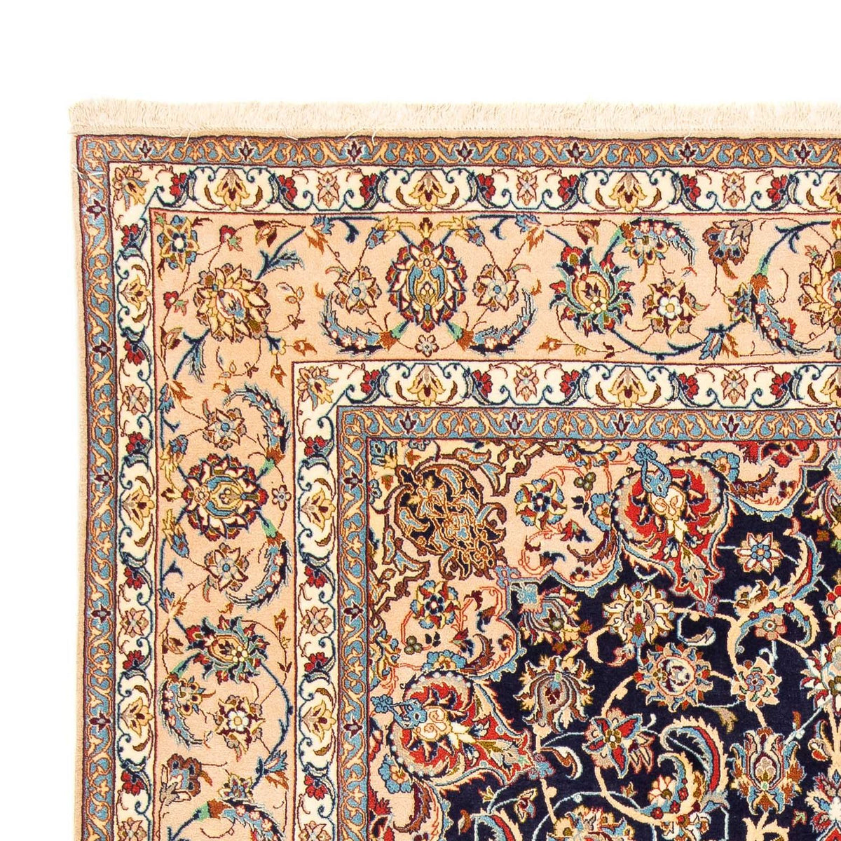 Tapis persan - Isfahan - Premium - 308 x 200 cm - bleu foncé