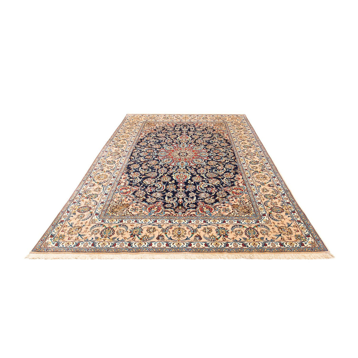 Tapis persan - Isfahan - Premium - 308 x 200 cm - bleu foncé
