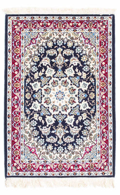 Tapis persan - Isfahan - Premium - 104 x 72 cm - bleu foncé
