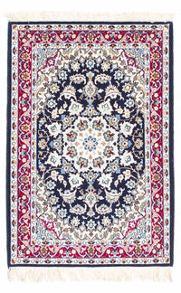 Tapis persan - Isfahan - Premium - 104 x 72 cm - bleu foncé
