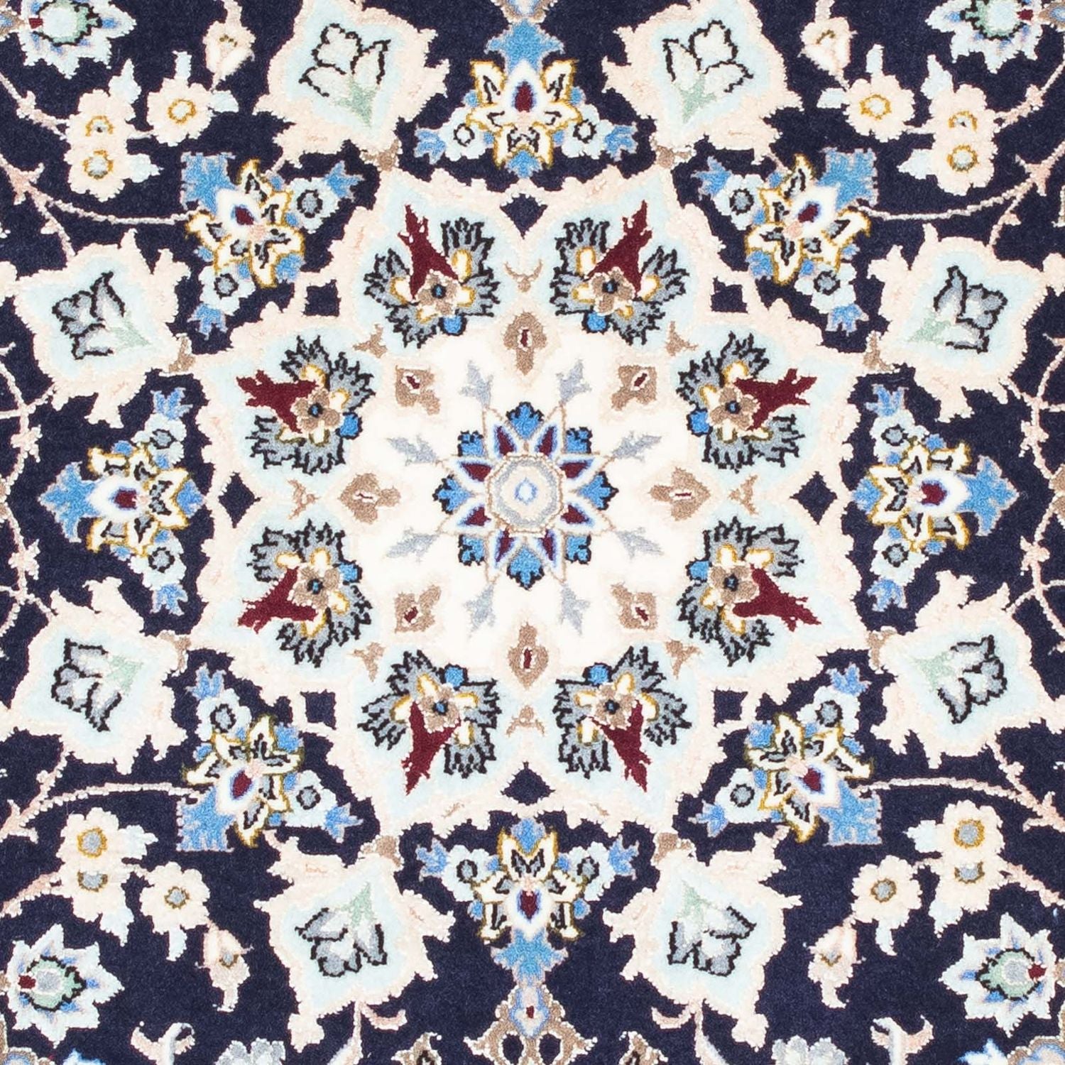 Tapis persan - Isfahan - Premium - 104 x 72 cm - bleu foncé
