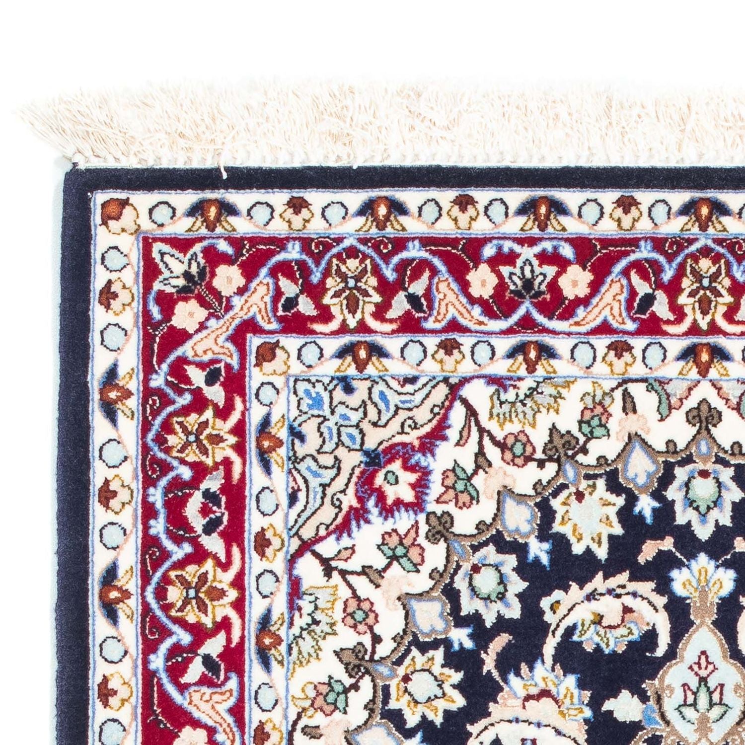 Tapis persan - Isfahan - Premium - 104 x 72 cm - bleu foncé