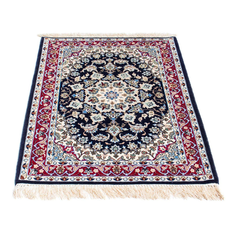Tapis persan - Isfahan - Premium - 104 x 72 cm - bleu foncé