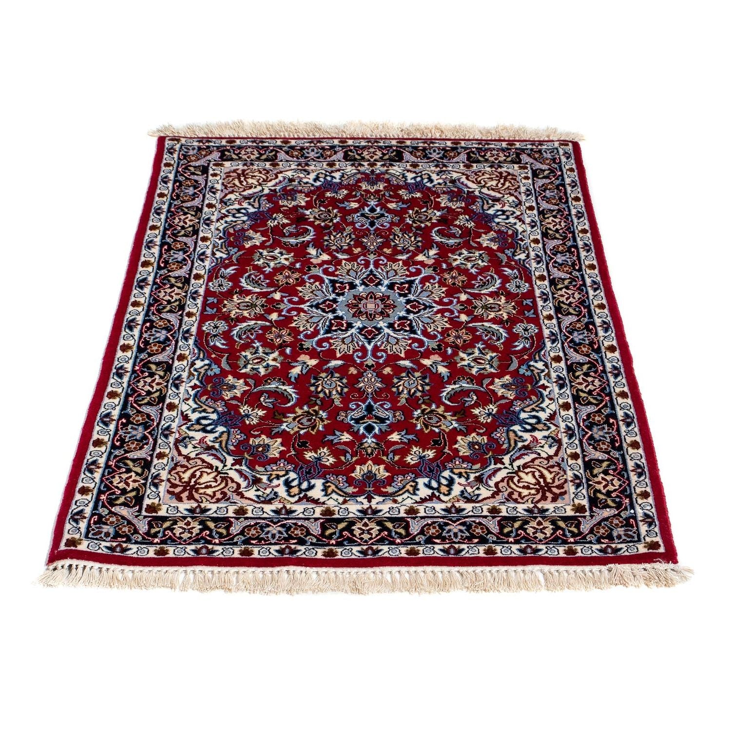 Tapis persan - Isfahan - Premium - 101 x 71 cm - rouge foncé