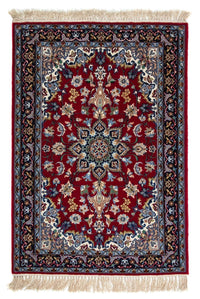 Tapis persan - Isfahan - Premium - 100 x 70 cm - rouge foncé