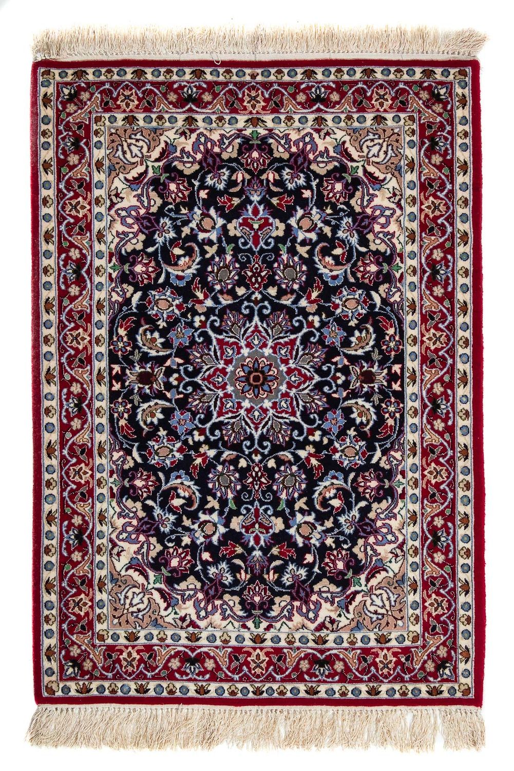 Tapis persan - Isfahan - Premium - 104 x 73 cm - rouge foncé