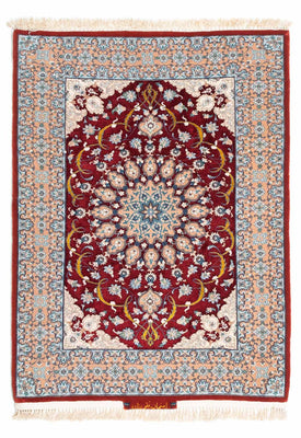Tapis persan - Isfahan - Premium - 119 x 84 cm - rouge foncé