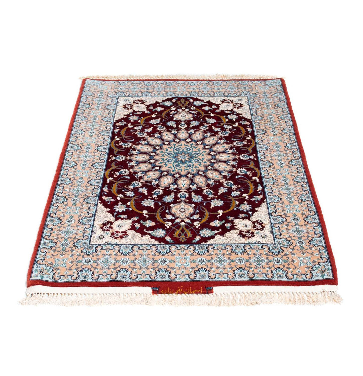 Tapis persan - Isfahan - Premium - 119 x 84 cm - rouge foncé