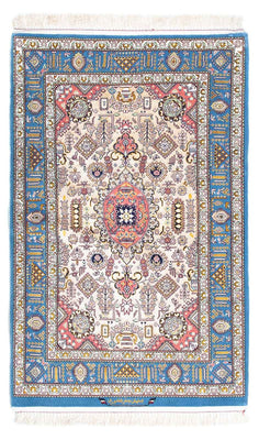 Tapis persan - Isfahan - Premium - 126 x 83 cm - bleu clair