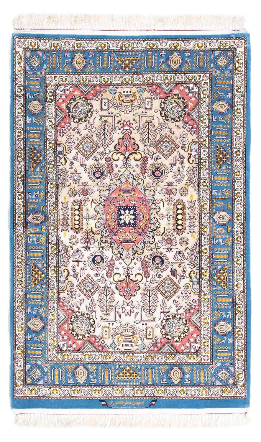 Tapis persan - Isfahan - Premium - 126 x 83 cm - bleu clair
