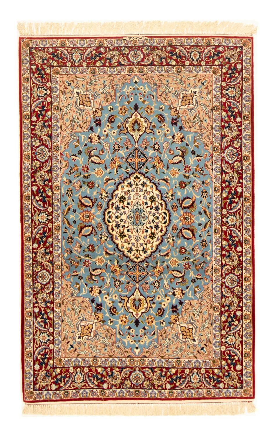 Tapis persan - Isfahan - Premium - 172 x 112 cm - bleu clair