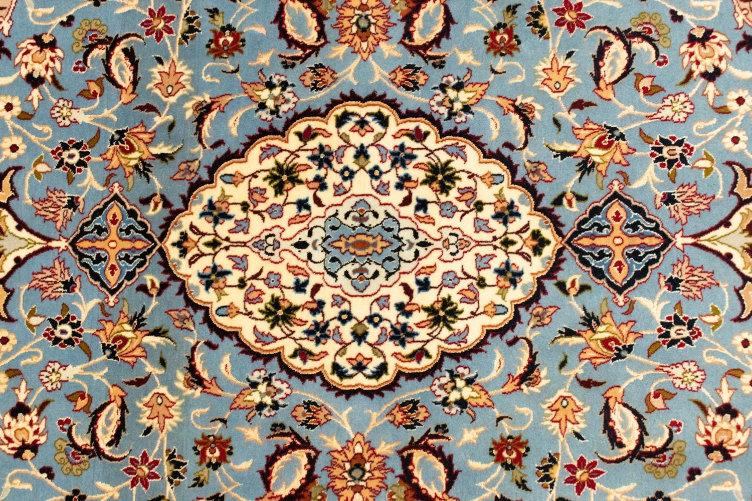 Tapis persan - Isfahan - Premium - 172 x 112 cm - bleu clair