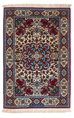 Tapis persan - Isfahan - Premium - 137 x 90 cm - rouge foncé