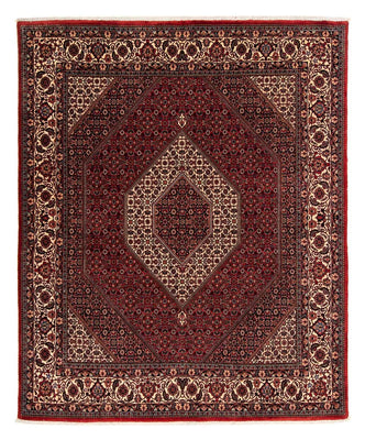 Tapis persan - Bidjar - 247 x 202 cm - rouge foncé