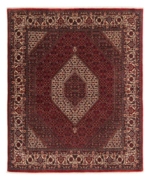Tapis persan - Bidjar - 247 x 202 cm - rouge foncé