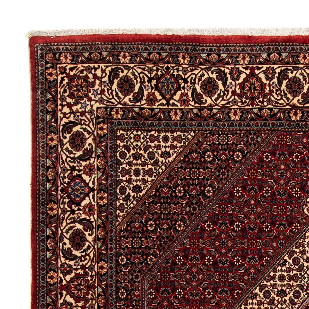 Tapis persan - Bidjar - 247 x 202 cm - rouge foncé